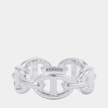 Pre Owned Hermes Chaine D'Ancre Anchene Ring Size Pm/53 Sv925