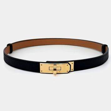 Pre Owned Hermes Black Leather Kelly Belt