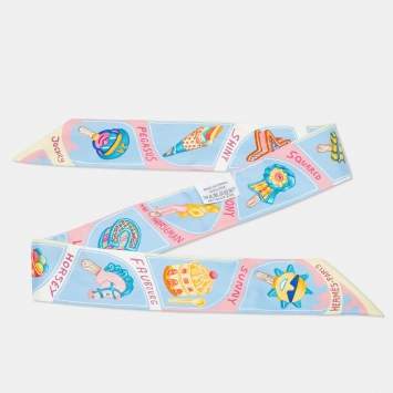 Pre Owned وشاح حرير تويللي هيرمس كحلي فينيكس شوفال