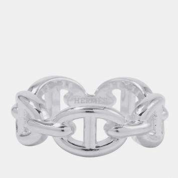 Pre Owned Hermes Chaine D'Ancre Anchene Ring Size Pm/51/#11 Sv925