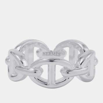 Pre Owned Hermes Chaine D'Ancre Anchene Ring Size Pm/51/#11 Sv925