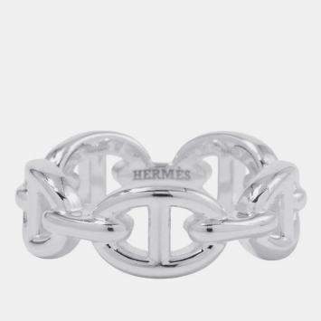 Pre Owned Hermes Chaine D'Ancre Anchene Ring Size Pm/51/#11 Sv925