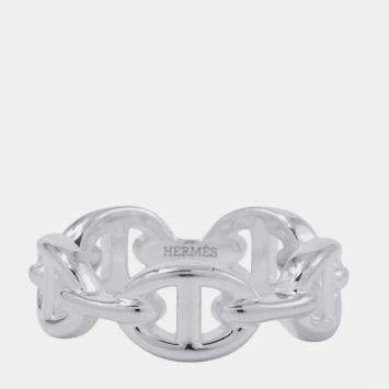 Pre Owned Hermes Chaine D'Ancre Anchene Ring Size Pm/51/#11 Sv925