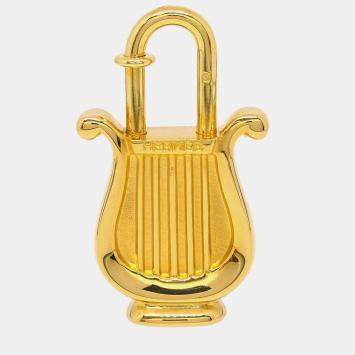 Pre Owned Hermes Harp 1996 Cadena Padlock Gold Small Good