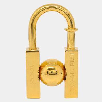 Pre Owned Hermes 2001 Earth Cadena Padlock Gold Small