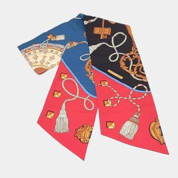 مملوكة مسبقًا Hermes Multicolor Silk Maxi Twilly Scarf