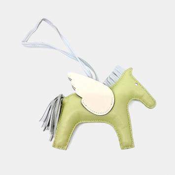 Pre Owned Hermes Green Leather Pegasus Rodeo Bag Medium