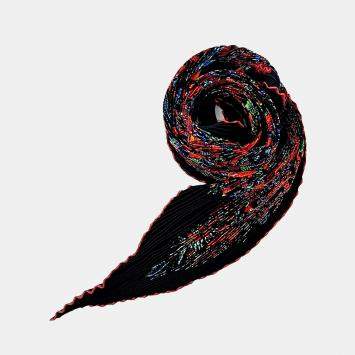 Pre Owned Hermes Silk Multicolor Pleated Scarf