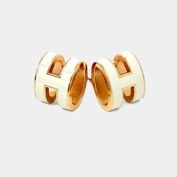 Pre Owned Hermes Pop H Logo Earrings