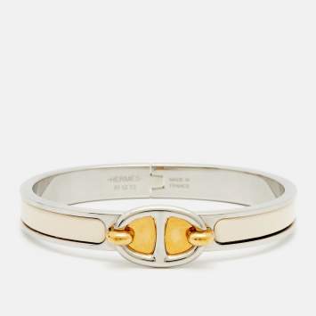 Pre Owned سوار هيرمس ميني كليك تشاين دي أنكر إناميل معدني بلونين