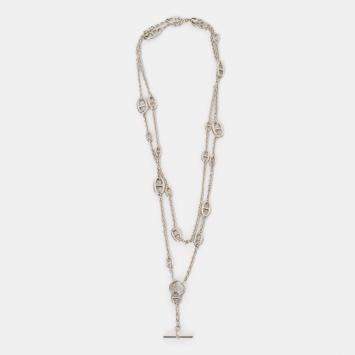 مملوكة مسبقًا Hermes Sterling Silver Farandole Long Necklace 160