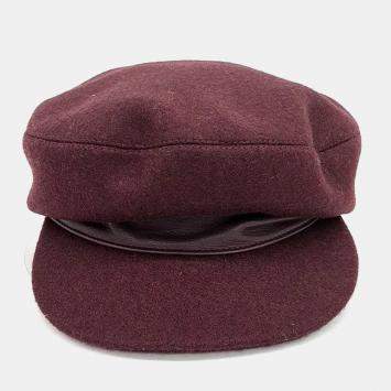 Pre Owned Hermes Wool Burgundy hat