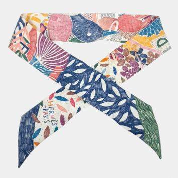 Pre Owned Hermes Multicolor Silk Twilly