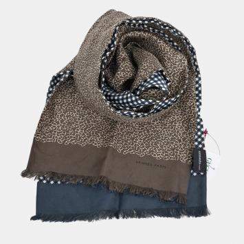 Pre Owned Hermes Brown Silk Scarf