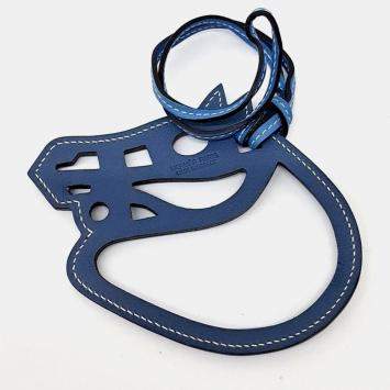 Pre Owned Hermes Blue Leather Bag Charm