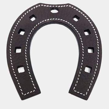 Pre Owned Hermes Horseshoe Brown Leather Bag Charm