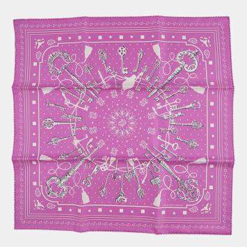 Pre Owned Hermes Carre Size 55 Purple Silk100%