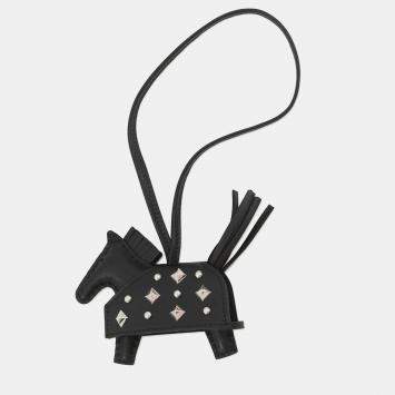 Pre Owned Hermes Rodeo Rodeo Rock Black Lambskin Size Pm