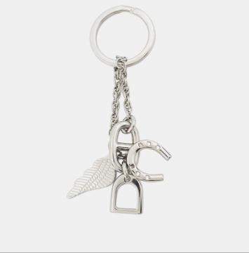 Pre Owned Hermes Bon Voyage Keychain Stainless Steel