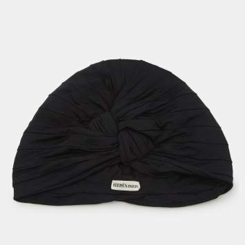 Pre Owned Hermes Black Jersey Turban