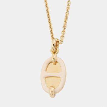 Pre Owned Hermes Mini Mayon Necklace Size Pm Claim Lacquer Metal