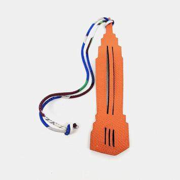 Pre Owned Hermes Petit H Petit Hache Orange Leather Bag Charm