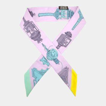 Pre Owned Hermes Twilly Multicolor Silk Scarf