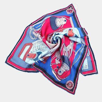 Pre Owned Hermes Petite Multicolor Silk Scarf