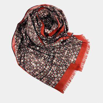 Pre Owned Hermes Brown Cashmere, Silk Scarf