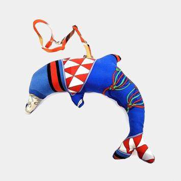 Pre Owned Hermes Petit H Petit Hache Multicolor Silk Fish Bag Charm