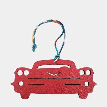 Pre Owned Hermes Petit H Petit Hache Red Leather Car Bag Charm