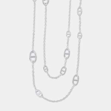 مملوكة مسبقًا قلادة هيرمس شين دانكر فاراندول طويلة الحجم 160 فضة 925