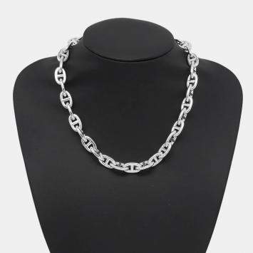 Pre Owned Hermes Chaine D'Ancre Necklace 36 Pieces Size Mm Sv925