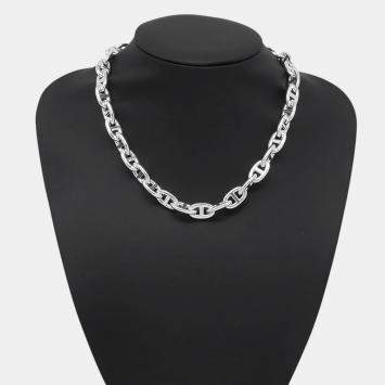 Pre Owned Hermes Chaine D'Ancre Necklace 36 Pieces Size MM Sv925