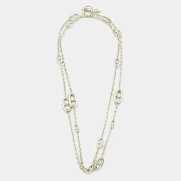 مملوكة مسبقًا عقد هيرمس فاراندول فضي طويل بمشبك