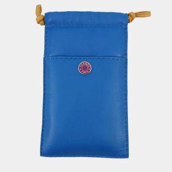 مملوكة مسبقًا Hermes Pillow Phone Case Blue France/Sesame Lambskin