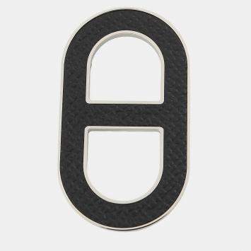 مملوكة مسبقًا Hermes Chaine D'Ancre Brooch Black Epsom Metal