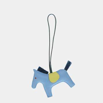 Pre Owned Hermes Celeste Milo Lambskin Rodeo Charm MM