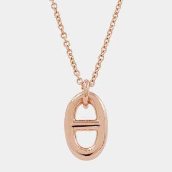 Pre Owned Hermes Chaine D'Ancre Farandole Necklace Size Pm 18K Pink Gold
