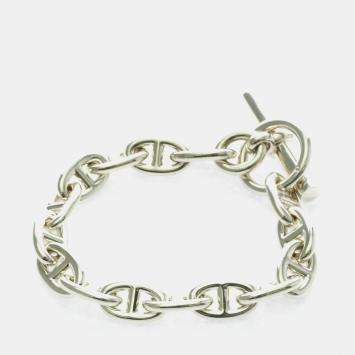 Pre Owned Hermes Chaine D'Ancre MM Silver 925 Charm Bracelet Silver