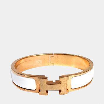 Pre Owned Hermes Metal Click H Bracelet PM