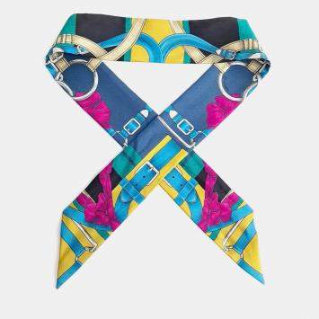Pre Owned Hermes Multicolor Silk Twilly