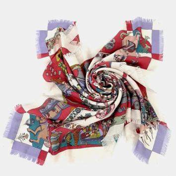 Pre Owned Hermès Cashmere Silk Multicolor Scarf