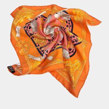 Pre Owned Hermès Orange Silk Scarf