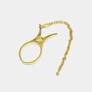 Pre Owned Hermes Gold keyring and glove loop