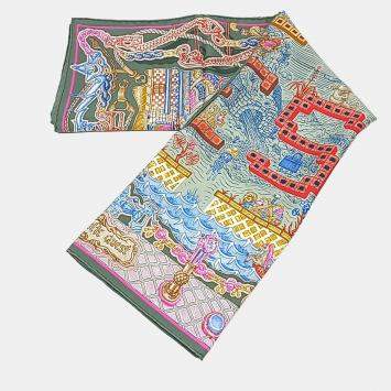 Pre Owned Hermes Multicolor Silk Scarf