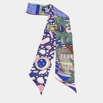 Pre Owned Hermès Twilly Multicolor Silk Scarf