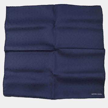 Pre Owned Hermes Carre Size 45 Navy Silk