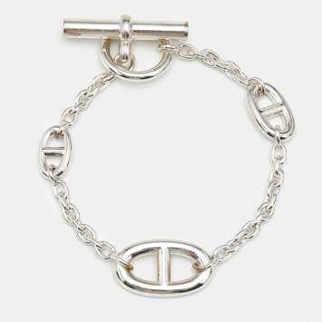 Pre Owned Hermes Chaine d'ancre Farandole Sterling Silver Link Bracelet