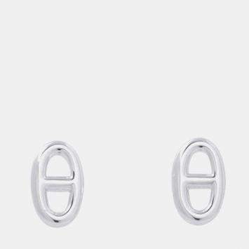 Pre Owned Hermes Chaine D'Ancre Farandole Earrings Size Tpm Sv925